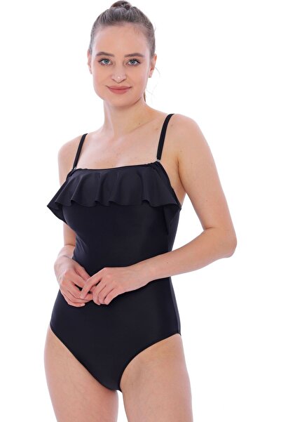 Argisa Strapless Double Frill Swimsuit 6032 Black