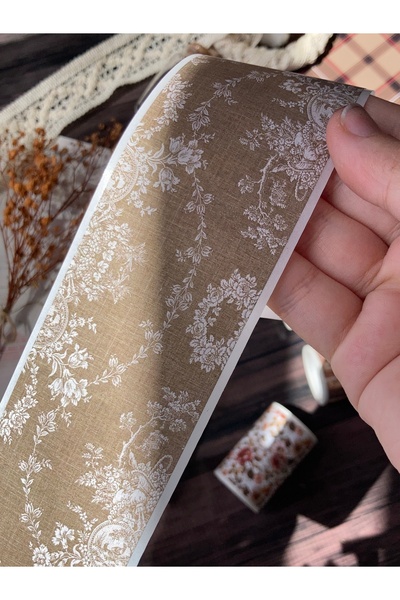 Hume Craft 2 Metre Vintage Dantel Detaylı Washi Bant / Washitape / Bullet Jou...