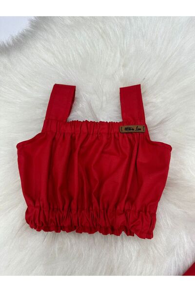 Moda Lina Solid Color Girls' Crop & Shorts Set