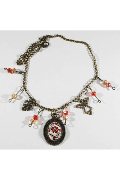 Çini Evi Anklet Patterned Golden Horn