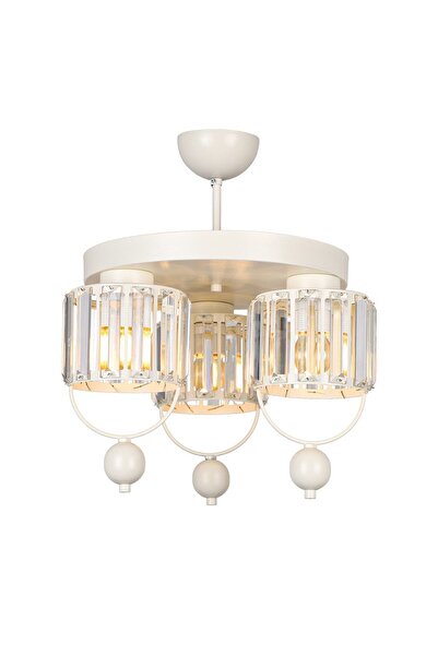 Begüsa Galon 3.lü Lux Kristal Beyaz Tepsili Avize