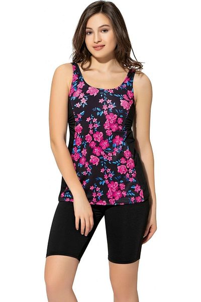Argisa Tights Kini Patterned Shorts Tankini 5532 Patterned Black Plus Size