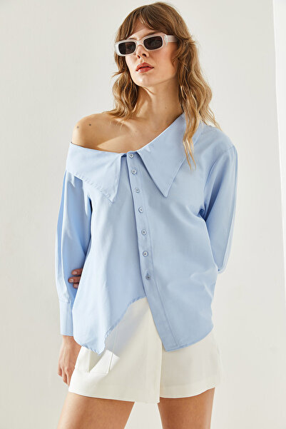 Bianco Lucci Dámská košile asymetrického střihu - vlaštovkový límec60251166