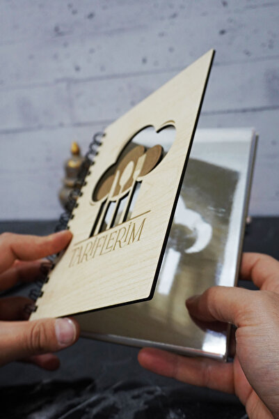 markcat Kitchen Themed Unlined Notebook with Wooden Cover - A5 Memory Book