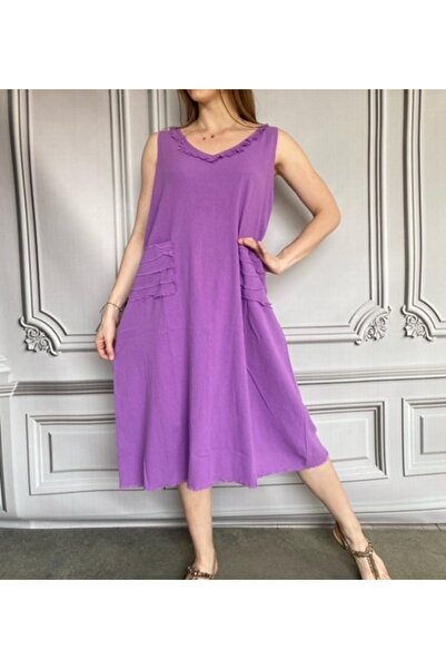 PHUTİ COLLECTION Linen Sleeveless Dress