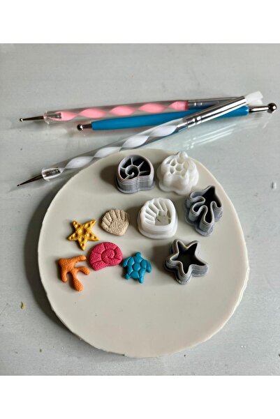 Volala Yaz Neşesi (1)- 5'li Polimer Kil Kalıp Seti - 1,5 cm