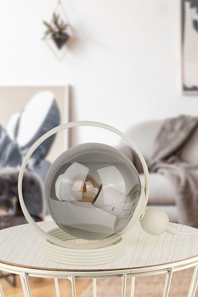 Begüsa White Smoked Glass - Palmas Table Lamp