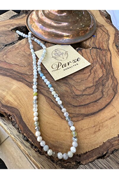 parze doğaltaş Aquamarine  Doğal Taş Dizi Kolye