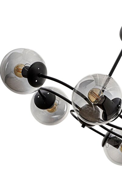 Begüsa Dönence 5.li Siyah-füme Camlı Avize