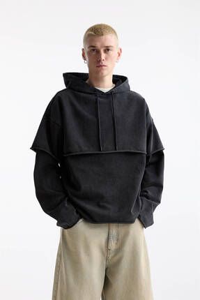 Pull Bear Cift Kollu Kapu onlu Sweatshirt Fiyat Yorumlar Trendyol