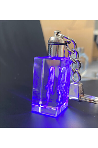 MERTKRİSTAL Ataturk Logo Keychain, Letter Keychain, Glass Engraved Keychain