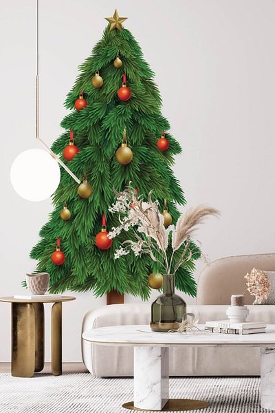 Dijitalya Christmas Tree Decorative Glass Wall New Year Sticker