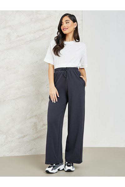 Styli Wide Leg Jogger with Side Pocket