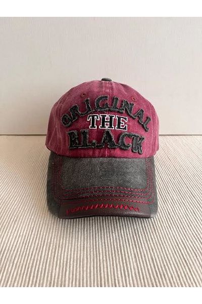 CosmoOutlet Unisex Claret Red Hat - Embroidered and Washed Vintage Model, Adjustable on the Back