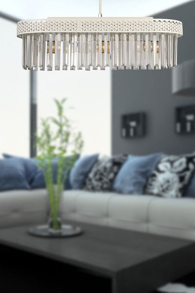 Begüsa Citrus 3rd Ellipse Lux Crystal White Chandelier