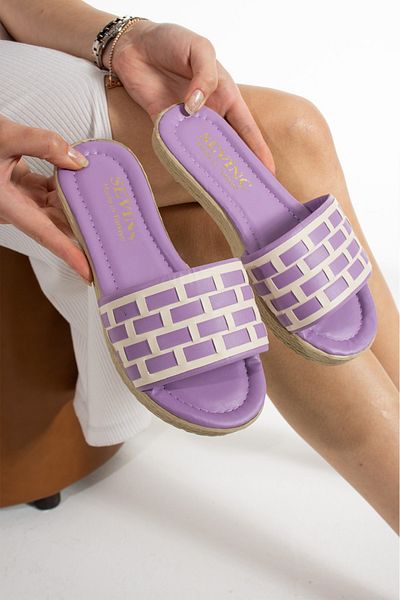 bykujo Women's Summer Slippers - Interlocking Knitted Base, Daily Guest Dowry Bundle, Suitable for Outdoor Use