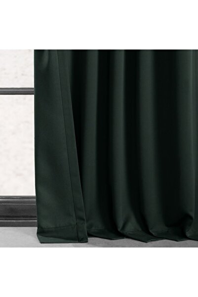 Evdepo Home Crown Ready to Use, Blackout, Sunshade, Pleatless Background Curtain, Single Wing - Black