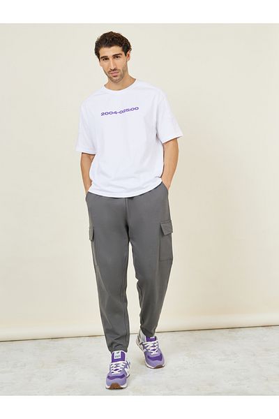 Styli Oversized Fit Drawcord Waistband Cargo Joggers