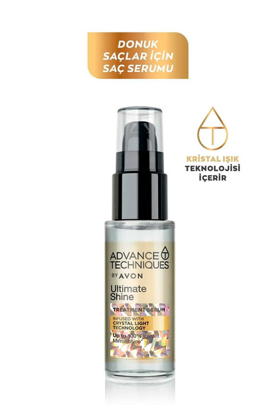AVON Oval Saç Fırçası + Advance Techniques Parlaklık Veren Saç Serumu 30ml + Lovider Cep Aynası