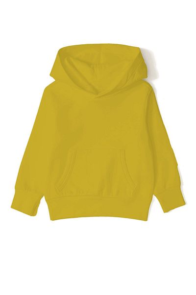 THEWERT Hanorac gros tricotat cu glugă galbenă pentru copii unisex cu fleece în interior