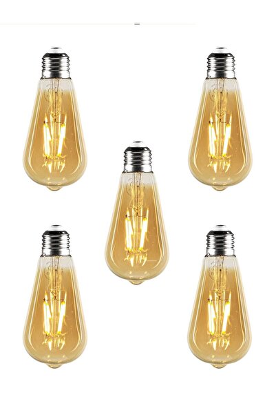 Begüsa Rustik Led 5 Adet Ampul Sarı Armut 4 W