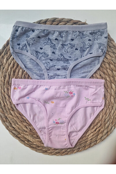 LİA Underwear طقم سراويل داخلية بناتي منقوشة مكون من قطعتين