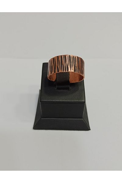 EldenEveBakır Hammer Forged with Copper Ring - Serrated Tumbled Zmay0004-2