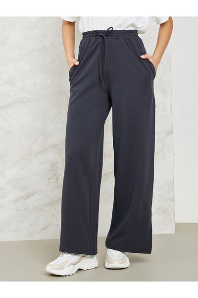 Styli Wide Leg Jogger with Side Slit