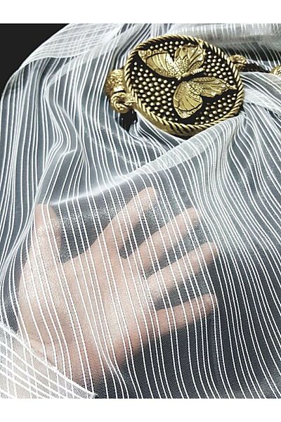 Brillant Striped Tulle Curtain 1/1 Sparse Pleat