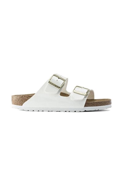 Birkenstock Arizona Bf Patent White Cork Sole Women's Slippers