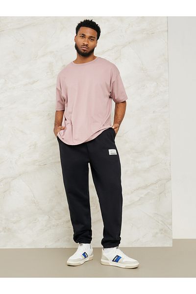 Styli Fleece Panel Jogger with Drawcord & Patch Detail