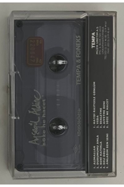 Plakevi İzmir Ayşegül Aldinç Söze Ne Hacet Kaset (Original Period Edition Kaset)