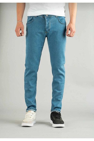 KING SEZAR Ανδρικό τζιν ανοιχτό μπλε Slim Fit Slim Fit