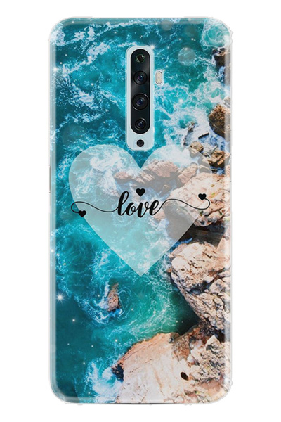 OPPO Reno 2Z Kılıf Desenli Baskılı Silikon Love Sea STK:45