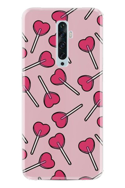 OPPO Reno 2Z Kılıf Desenli Baskılı Silikon Lolipops STK:43