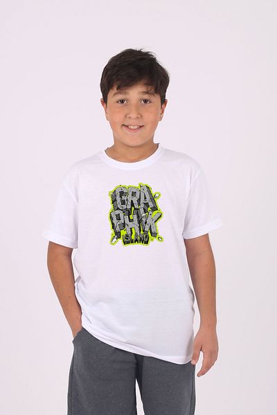 cm buseyiz Buseyiz Graphic Patterned Boys' Summer Set - Cotton, Pocket, Capri, 4-14 Years