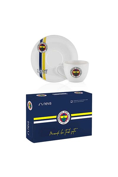 Fenerbahçe طقم فناجين شاي بورسلين مرخص مكون من قطعتين