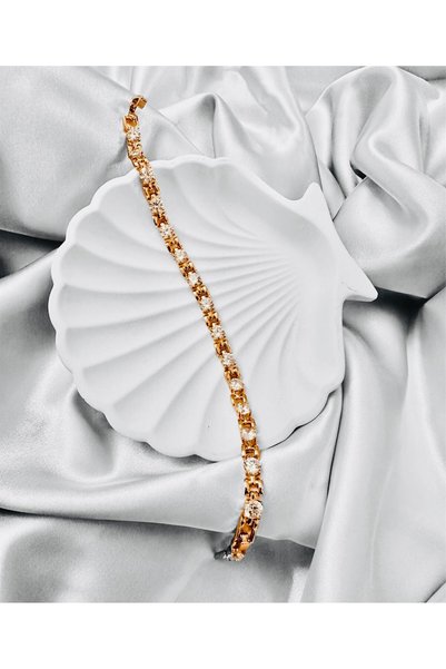 XUPING JEWELRY Xuping Vip İthal Zirkon Taşlı Rose Gold Çelik Bileklik