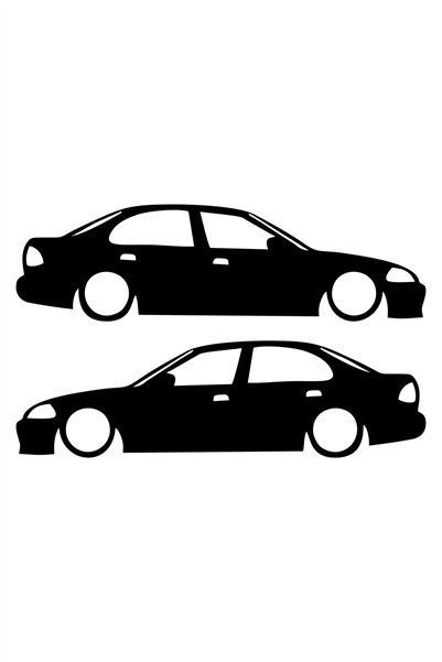 Hobi Butik 2 Adet Honda Civic Basık Oto Sticker Araba Sticker Siyah 15 X 4,5 Cm