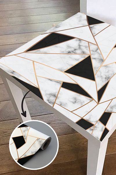 212shop Coffee Table Covering Mosaic Marble Pattern Sticker Foil 60x60 Cm