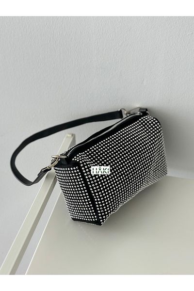 Boutiquehaki Geantă de mână și de umăr Muva Black Stone