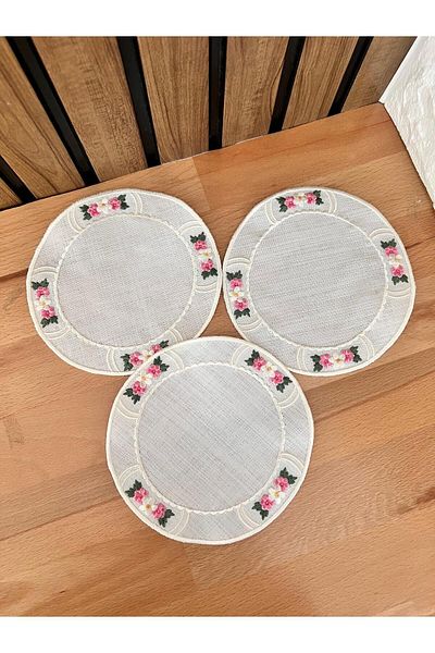 Nakışkonsept Set of 6 Floral Patterned Cocktail Pecete