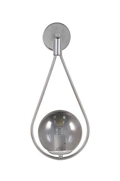 Begüsa Mexican Sconce Chrome Smoked Glop Glass