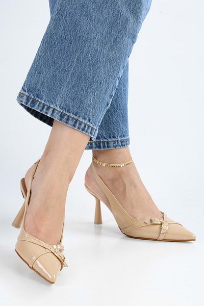 Shoeberry Tiena Lackleder Damen Stiletto - Gürtelschnalle