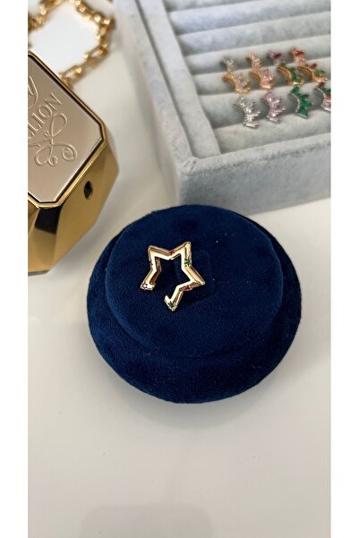 SU PERİSİ TAKI BİJUTERİ Vip Seri Gold Renkli Taşlı Yıldız Kıkırdak Küpe (Earc...
