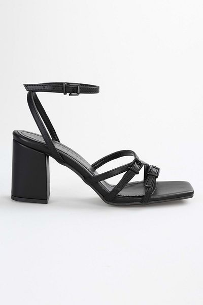 Shoeberry Black Belted Boyze Buckle Women's Shoes