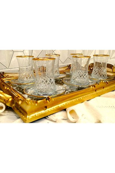 Dnz Lava Duru Charisma Tea Set for 6 People - 12 Pieces