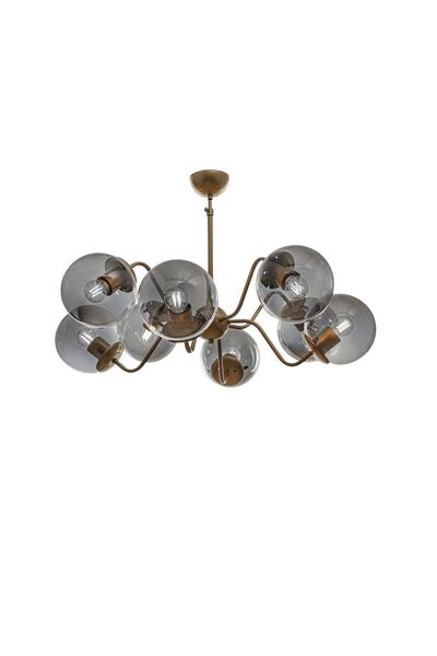 Begüsa Karmen 8.li Eskitme-füme Glop Camlı Avize