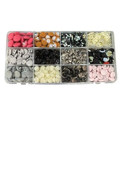 e tuhafiye Σετ κουμπιών με 12 θήκες με κορυφή κάτω