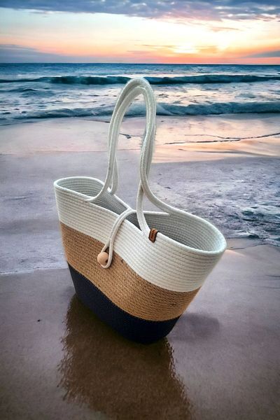 HandmadeSNM Straw Beach Bag, Straw Tote Bag,
